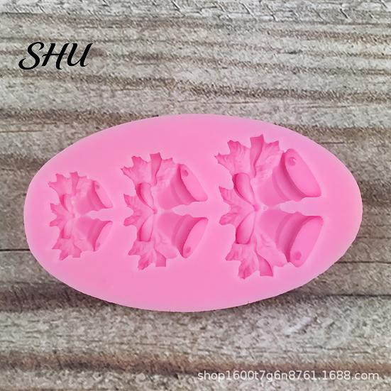 Декорирование Силиконовая Форма Колокольчик 3D Эффект Изготовление Выпечки DIY Рождественский Трафарет Пищевой Класс Тема для Кондитерской Форма