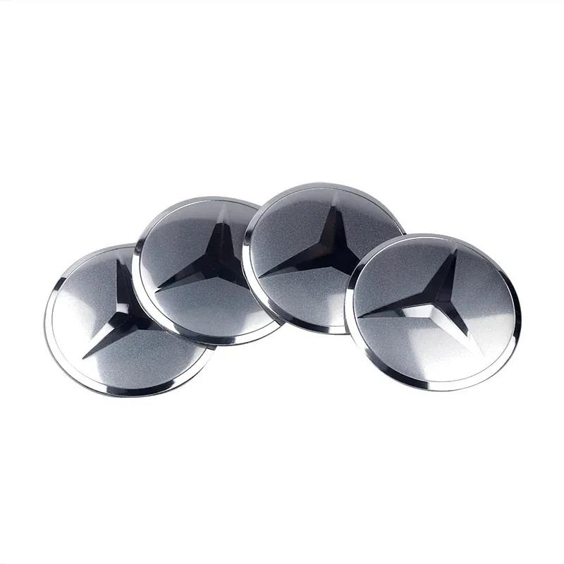 GLC GLB 4pcs 56mm Car Wheel Center Caps Stickers For Mercedes Benz AMG E S C A B Class GLE GLS CLS GLA GLK GLB W205 W206 W221 W