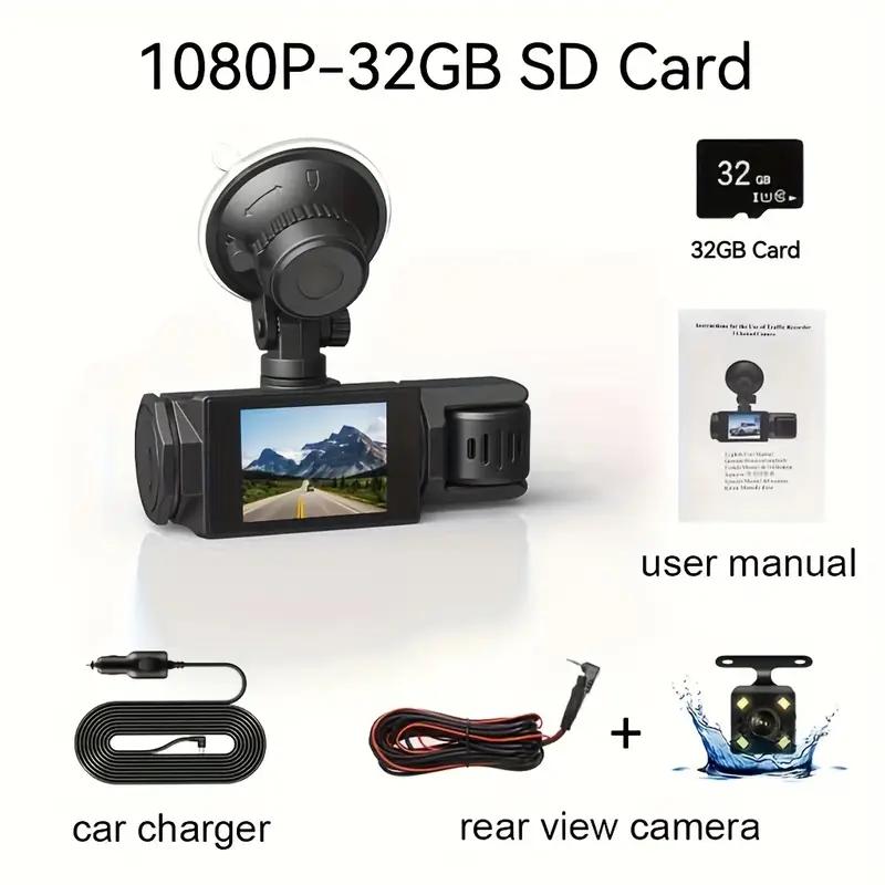 3-канальная видеокамера для приборной панели WIFI CAR DVR 1080P 3-объективная видеокамера для приборной панели внутри автомобиля Трехсторонняя камера Черный ящик Регистратор Видеорегистратор Видеокамера