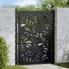 Garden Gate Black 100 x 125 cm Steel Wavy Design
