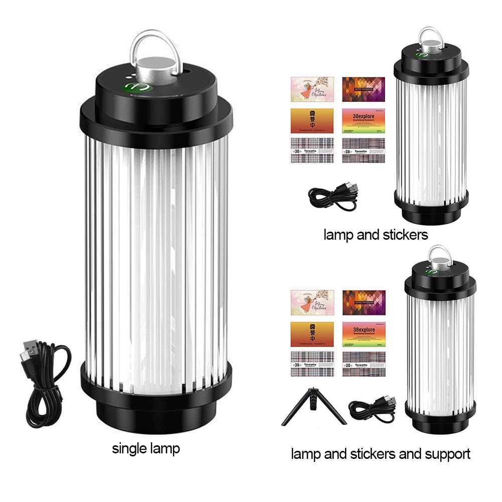 LED Magnetic Camping Lantern 5 Light Modes Hanging Tent Light Type C Charging Multifunction Desktop Light for Outdoor Activities
