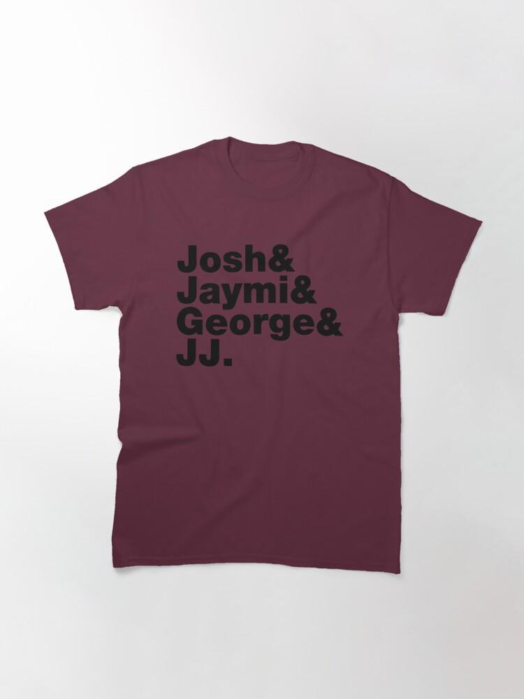 Westlife Josh _amp_ Jaymi _amp_ George _amp_ JJ (black writing) Fitted Classic T-Shirt