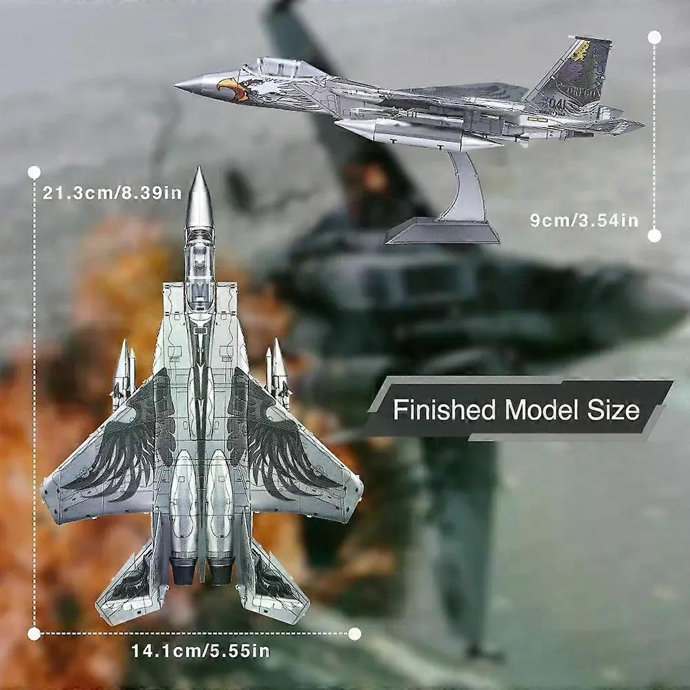 Piececool 3D Metal Puzzles F-15 Fighter Assembly Model Kits for Adult DIY Fighter Aircraft Jigsaw for Collection Birthday Gifts