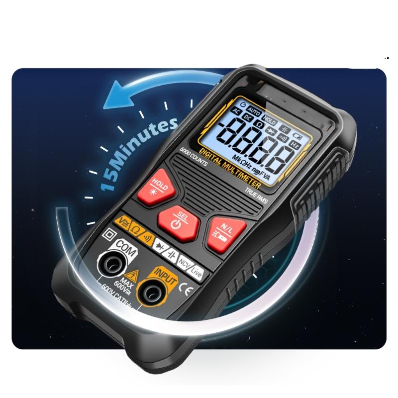 Auto Ranging Digital Multimeter with Live Wire Detection Backlit Screen Ergonomic Design Electric Measurement Device