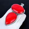 Red Coral Pendant, 925 Sterling Silver Handmade Jewelry, Red Coral Silver Pendant, Party Wear Jewelry For Women's, Pendant Valentine's Day Gift