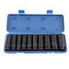 10Pcs Impact Socket Set Hex Socket Heavy Duty Chrome Molybdenum Steel 12in Drive
