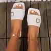 New Fashion Open Toe Solid Color Flat Square Toe Women's Slippers Shallow Mouth Solid Color Summer Women's Slippers