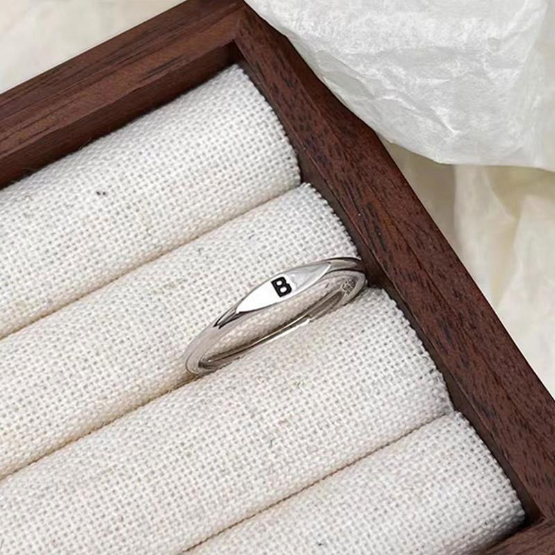 Серебряное Корейское 26 Букв A-Z Открытое Кольцо Мужчины и Женщины Кольцо Подарок для Пары Украшения