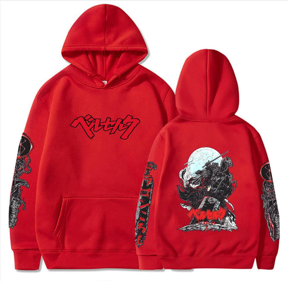 Аниме толстовка Berserk Мужчины Женщины толстовки Guts пуловеры свитшоты топы повседневный хип-хоп уличная одежда Overside Hooded Pullover