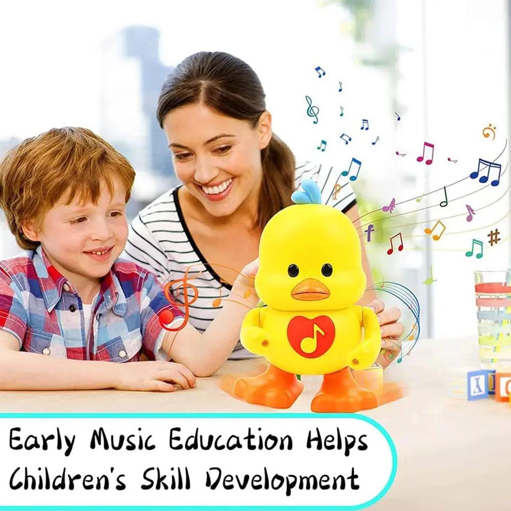 Мультяшная музыкальная электрическая танцевальная утка, игрушка для детей, подарки на день для девочек, подарок для детского душа, T Z6L3