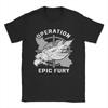Футболка FAFO Operation Epic Fury  Футболки Харадзюку С коротким рукавом Y2K Базовые Топы Пляжные 100% Хлопок Оверсайз Топы