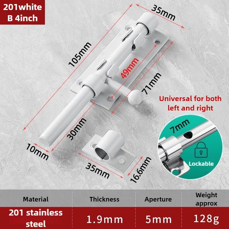 1PCS Stainless Steel Door Latch Solid Sliding Bolts Latch Home Hardware Gate Safety Toilet Door Lock