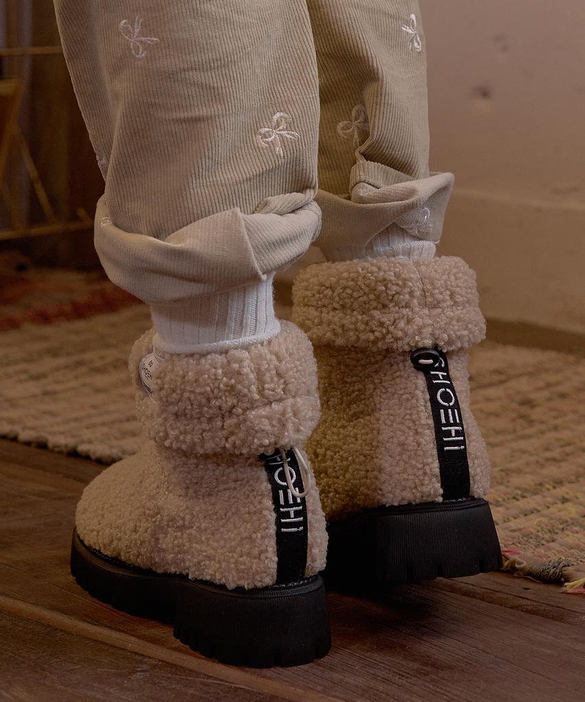 Ботильоны Shoehi Amber Fur с мехом, двусторонние, до середины голени (5 цветов)_B5555 (Тип B)