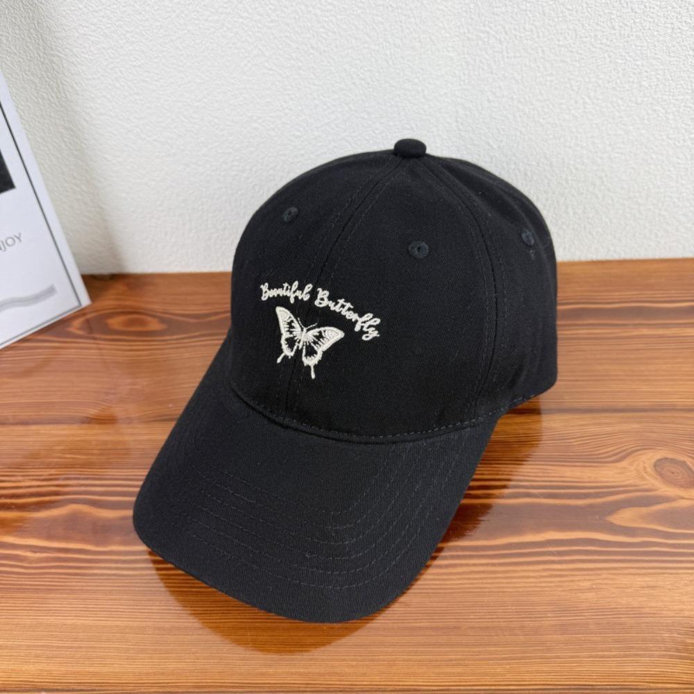 Cotton Butterfly Embroidered Hat Korean Style Women Peaked Cap Casual Y2k Baseball Hat  Women