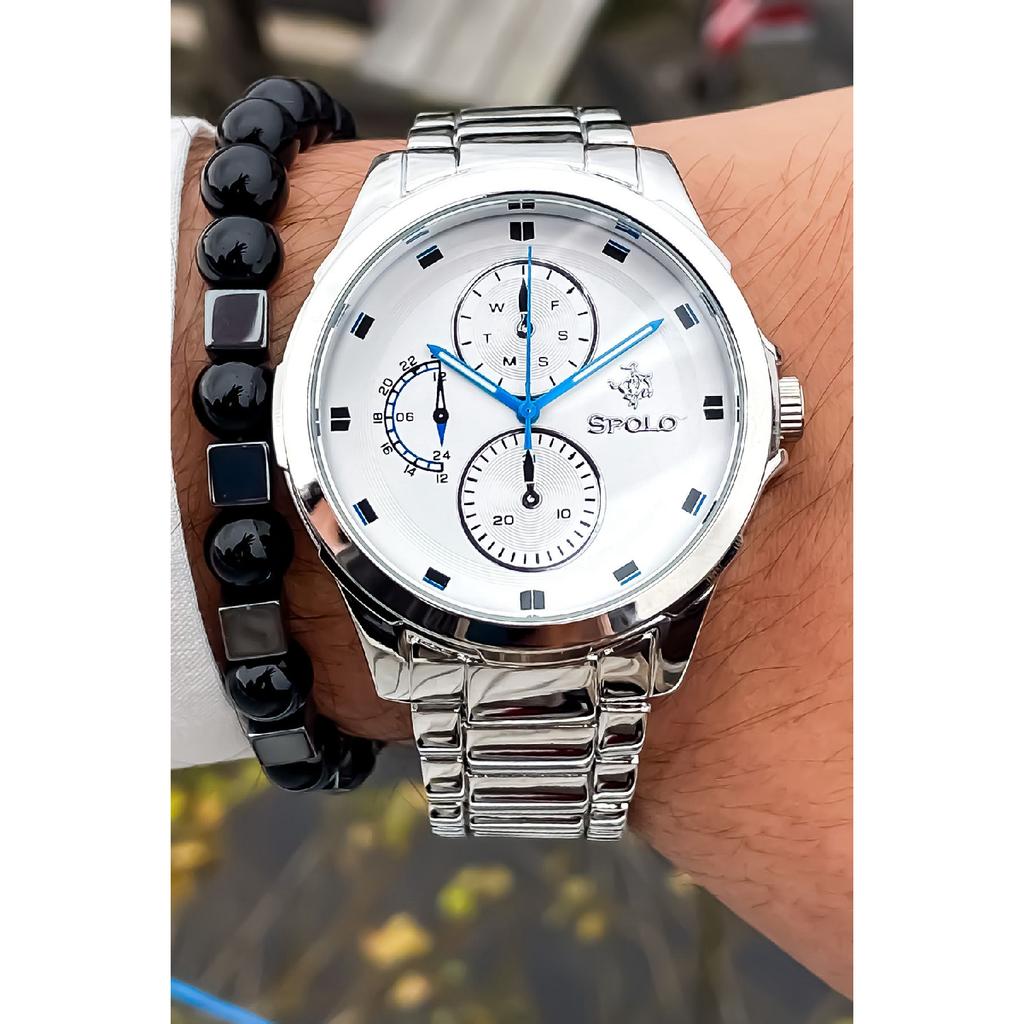 Men's Watch Card Holder Belt Wallet Prayer Beads Bracelet Suit Combination Set Gift For Lovers Engagement Special