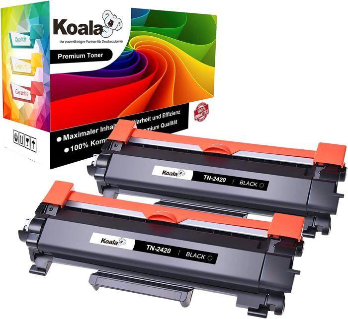 Cartouche de Toner - 1001 PILES BATTERIES - TN2420 - Noir - Pack de 2 - Haute capacité