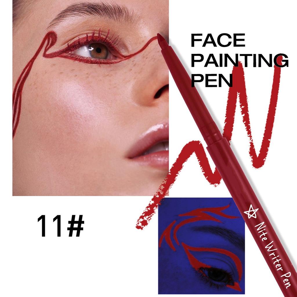 Colorful UV Waterproof Luminous Eyeliner Gel Pen Fluorescent Eyeliner Pen Halloween Christmas Party Stage Face Color Paint Pen