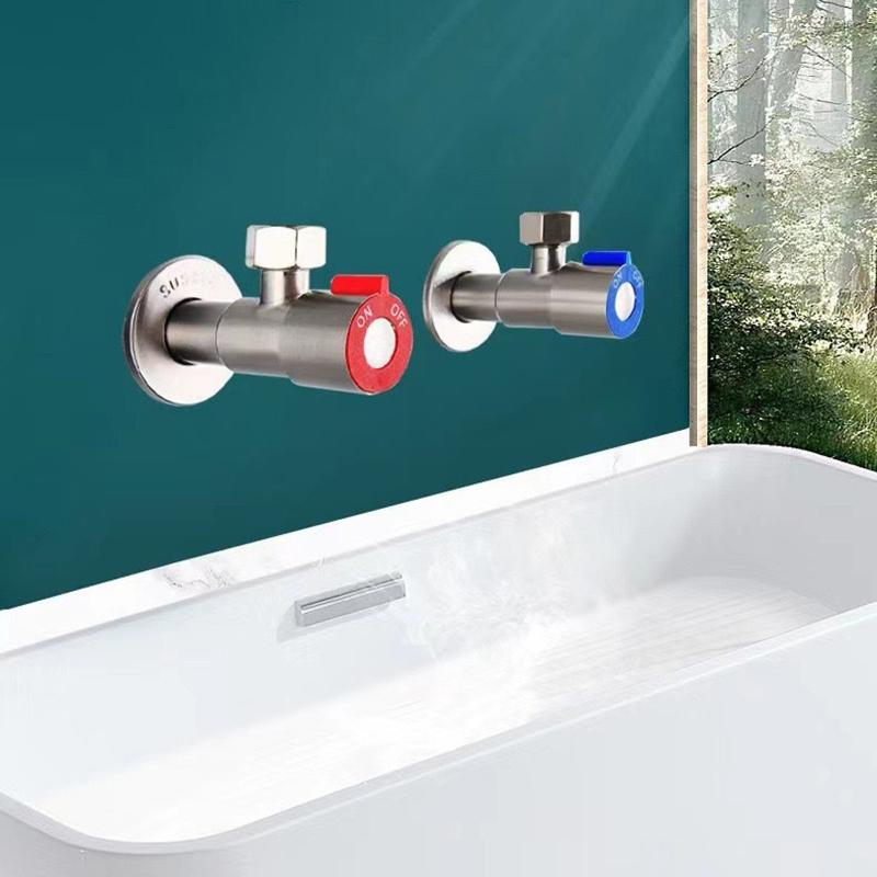 Трехходовой кран Туалетный запорный кран для воды Кран для водонагревателя 201 Нержавеющая сталь Кран для горячей и холодной воды для ванных комнат, кухонь, туалета