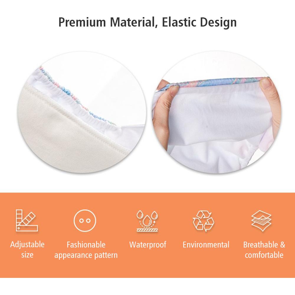 4PCS Baby Cloth Diaper Washable Reusable Stretchable Cloth Pocket Diapers with Strong Absorption