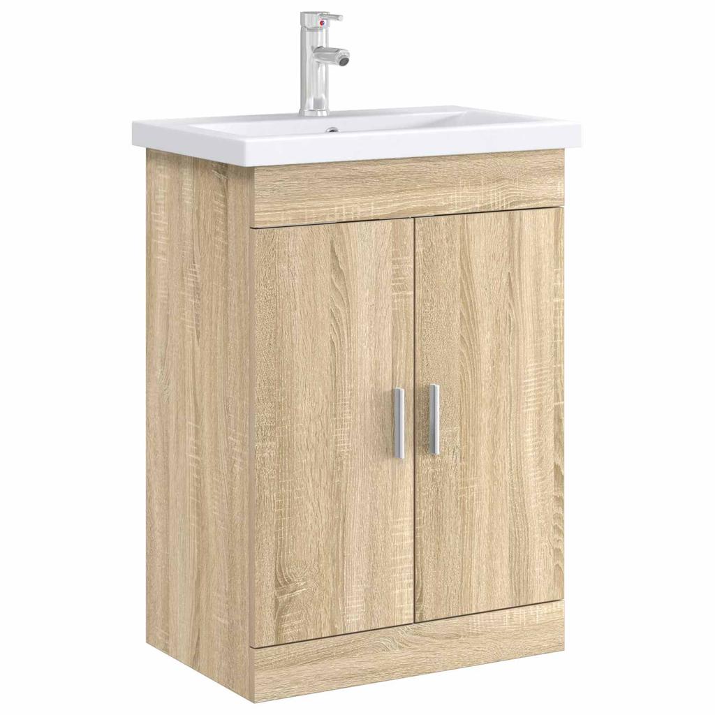 Bathroom Vanity Unit in Sonoma Oak 78.5 x 37.5 x 81 cm Particleboard