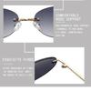 Women Small Frame Cat Eye Sunglasses Vintage Fashion Uv400 Protection Sun Glasses For Men Popular Punk Outdoor Rimless Goggles