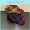 Classic Check Pattern Newsboy Cap With Polyester Wool For Autumn Winter Trendy Accessories