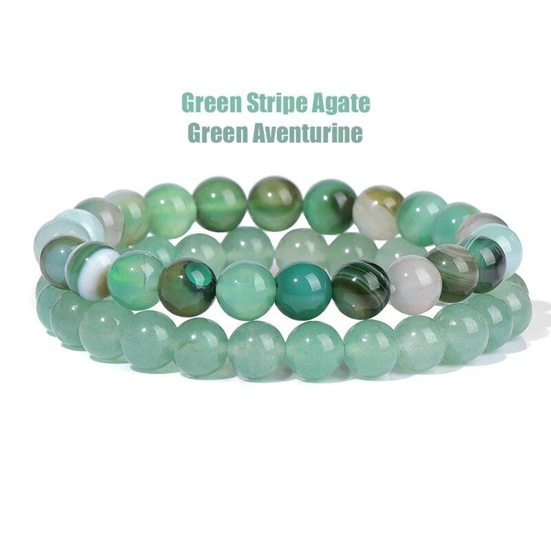 2 шт./компл. браслеты для женщин, набор браслетов из натурального камня, агаты, 8 мм, бисер, бирюзовый кристалл, браслет, мужские ювелирные изделия, исцеление