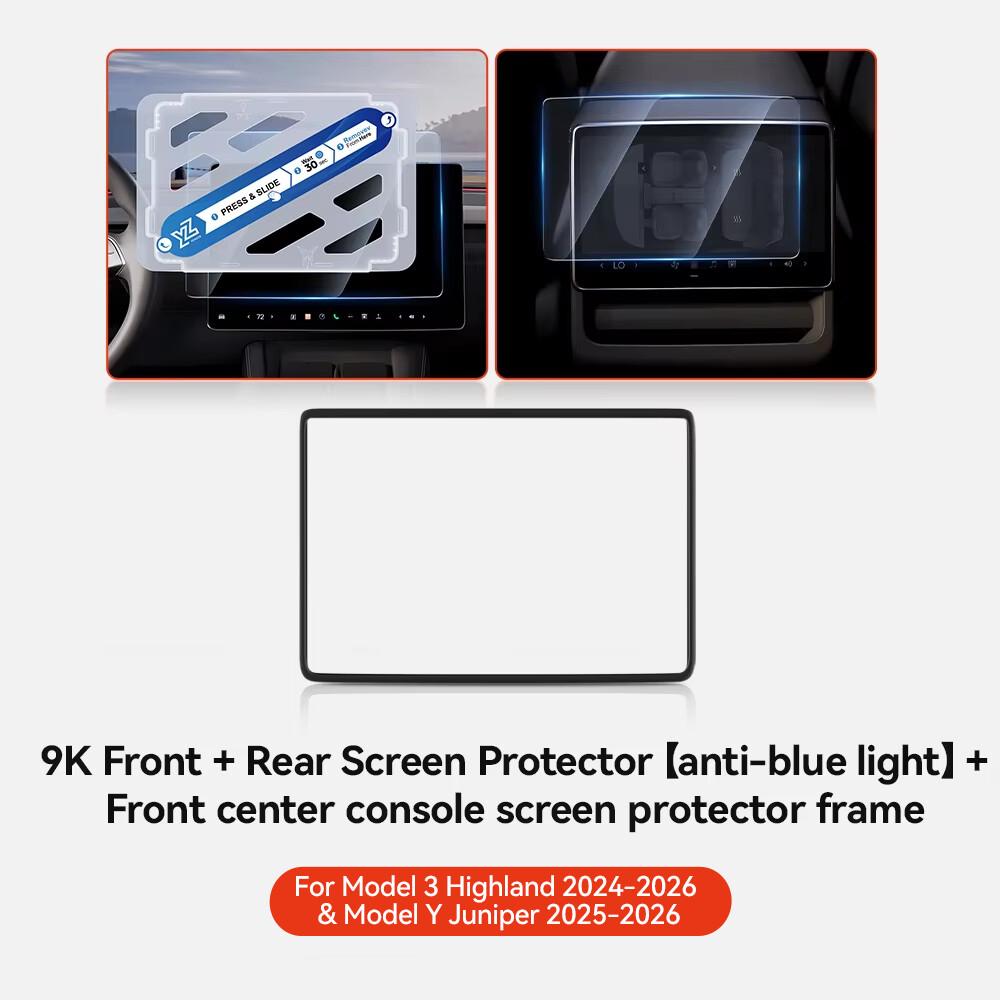 YZ For Tesla Model Y Juniper Model 3 Highland 15.4 Rear Row Center Control Screen HD Film Protection Screen Protecto Accessories