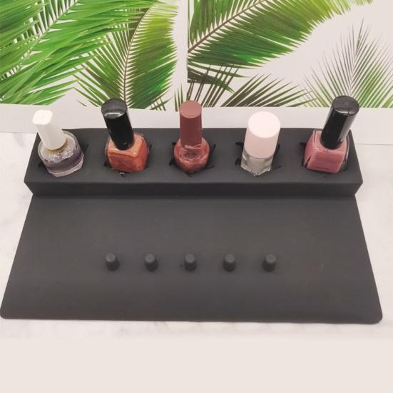 Silicone Nail Polish Holder Stand Anti-Spill Organizer 5 Slot 2 In 1 Nails Art Accessories Manicure Hand Rest Work Station for Manicure Pedicure