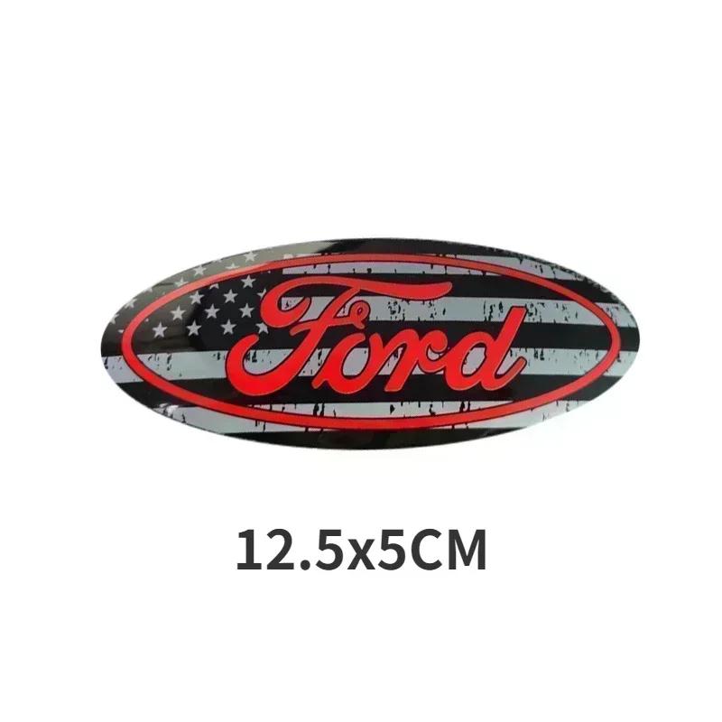 KLYE5 New ABS Car Front Logo Rear Trunk Emblem Sticker For Ford Escape Kuga Fiesta Ranger Mondeo Fusion Edge Focus Mustang Accessories