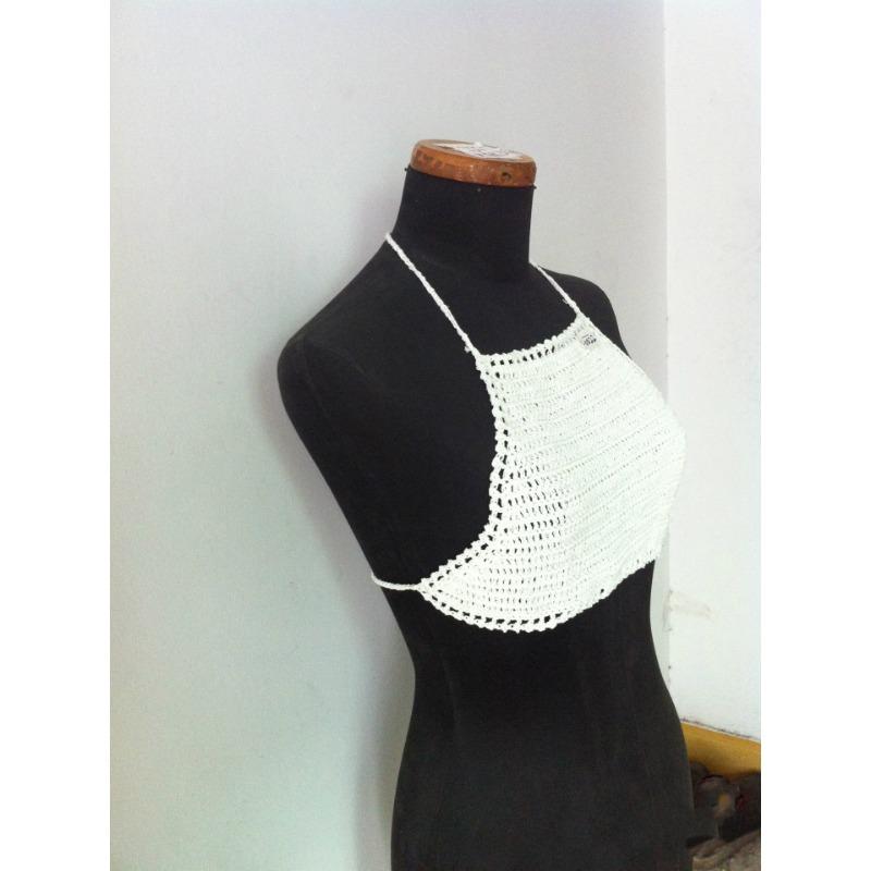 Вязаный крючком купальник бикини женский пляжный сексуальный завязывающийся раздельный купальник