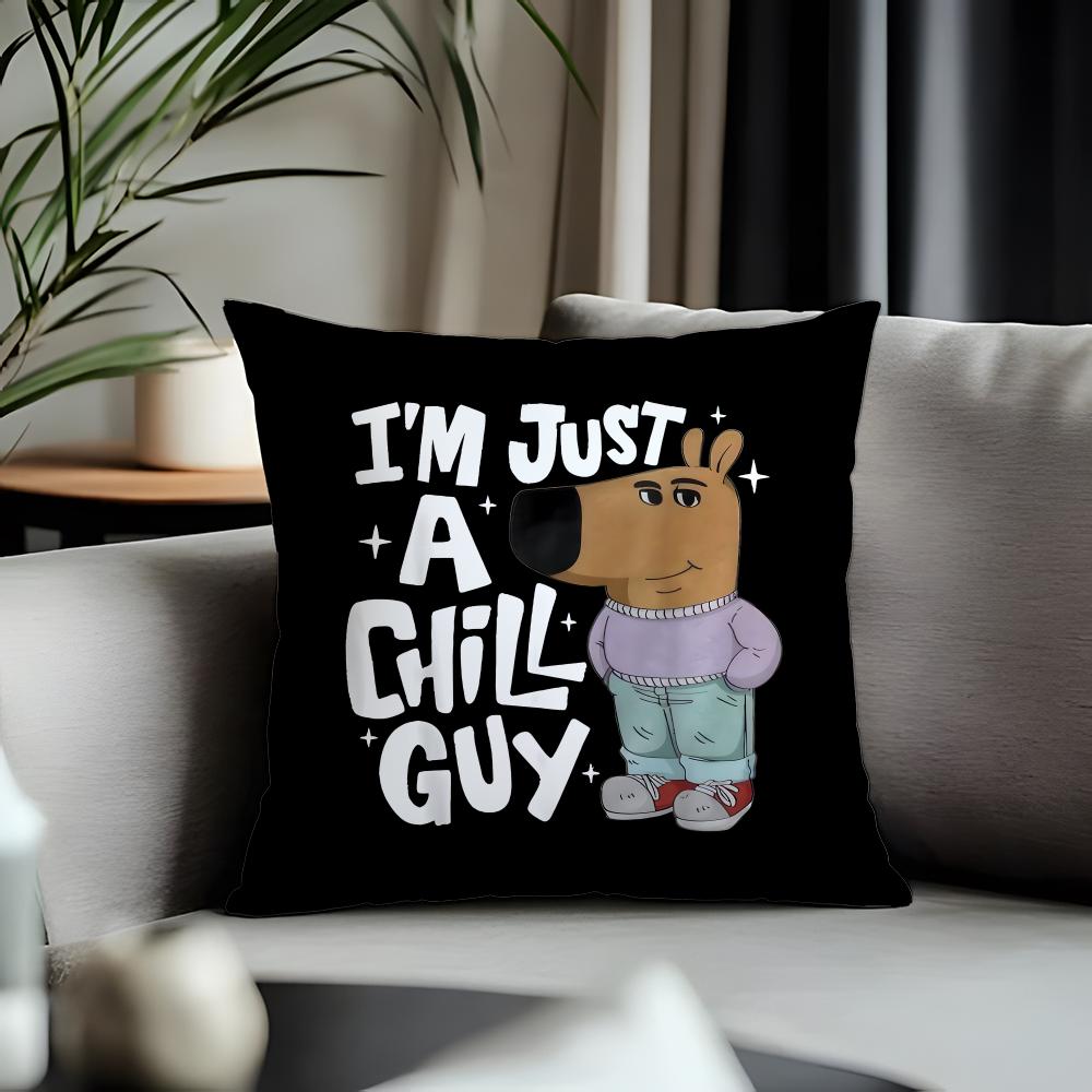 Viral CChill Guyead Cushion Cover Antidustmite Pillowcase Invisible Zipper Silky Short Plush Sofa Cushion Cover