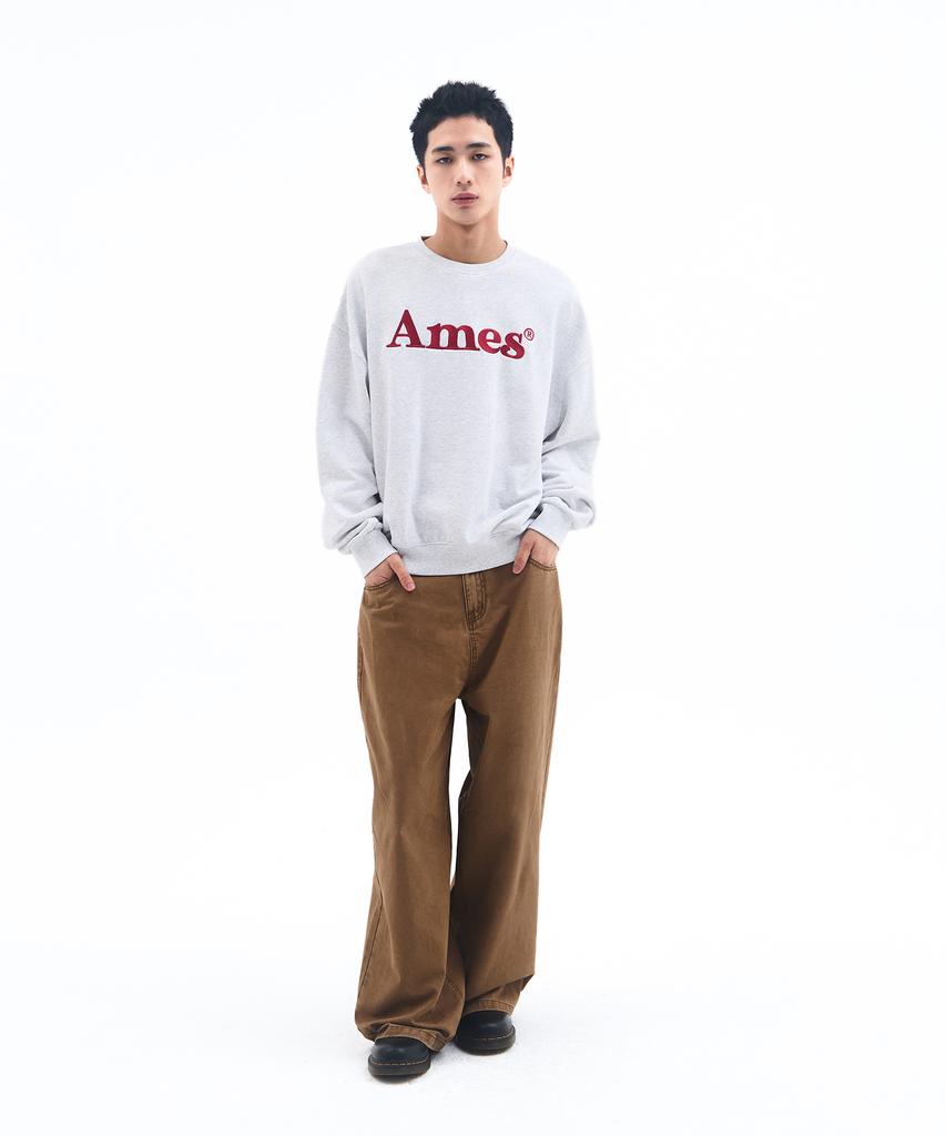 AMES-WORLDWIDE Basic Logo Sweatshirt Light Gray