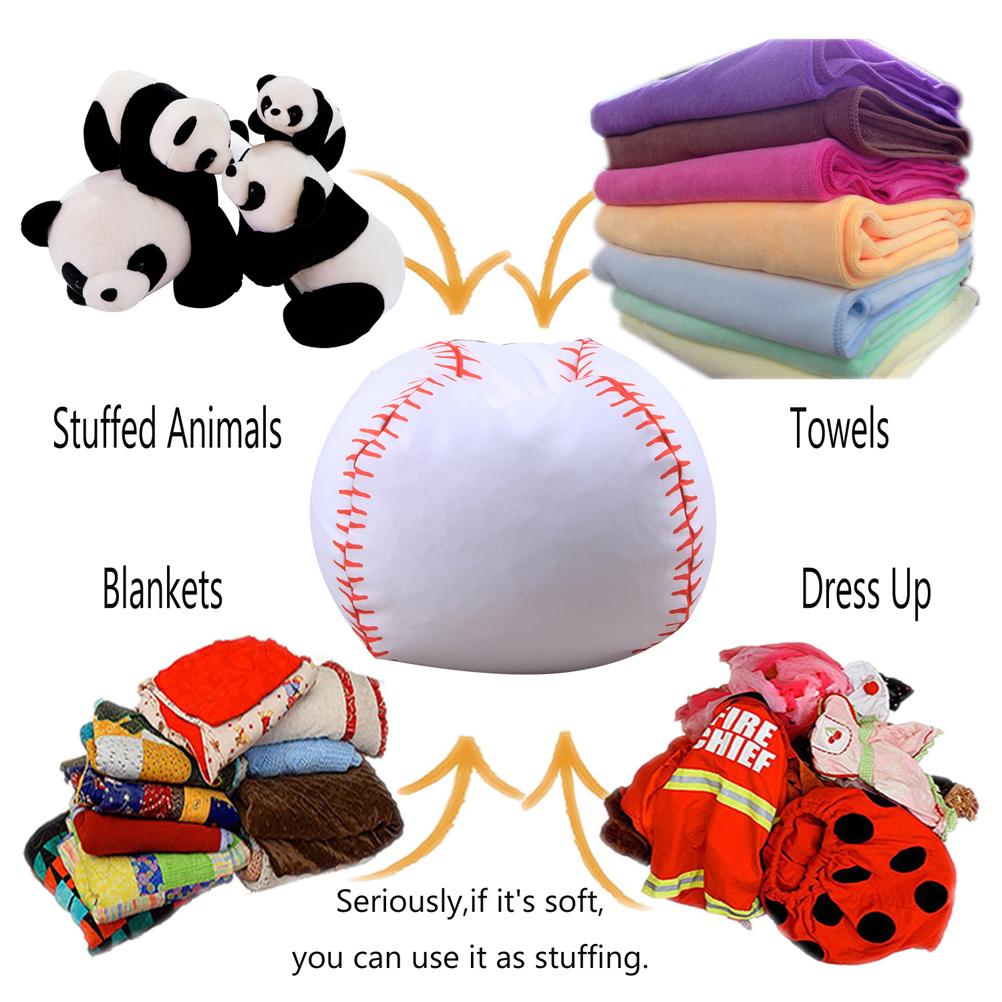 Storage Bean Bag Chair 18 Inch Beanbag Cover with Zipper for Kids Plush Toys Game Play