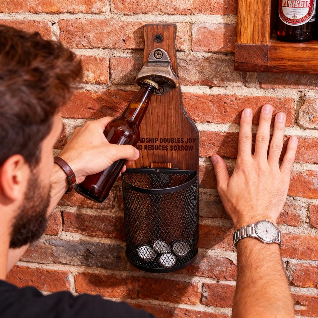 Personalized Custom Wooden Fun Basketball Hoop Beer Bottle Opener