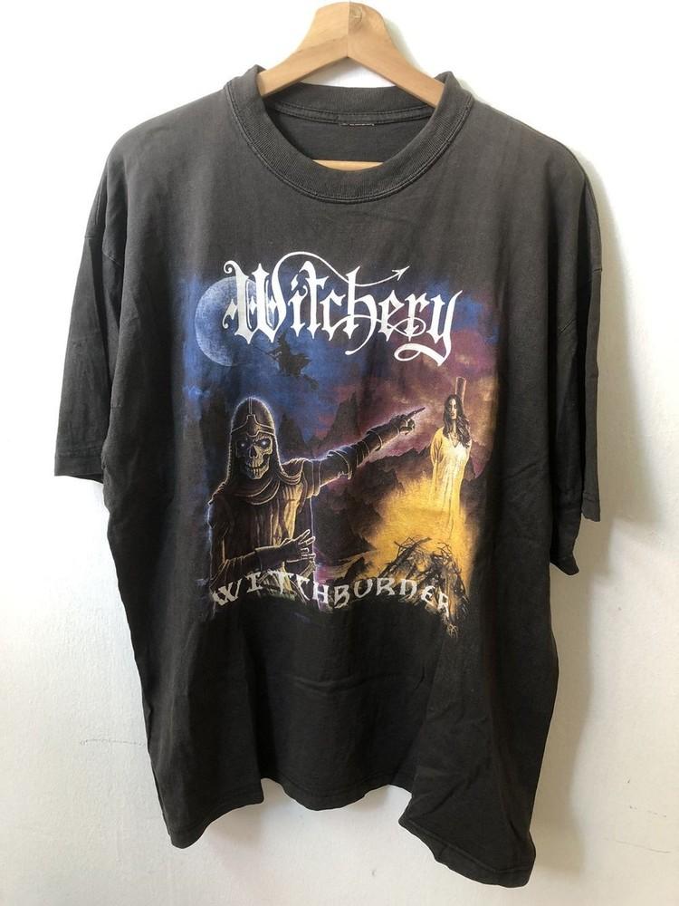 Винтаж 90-е Блэк-метал Группа Witchery Черная футболка с коротким рукавом QT2303 Унисекс Футболка