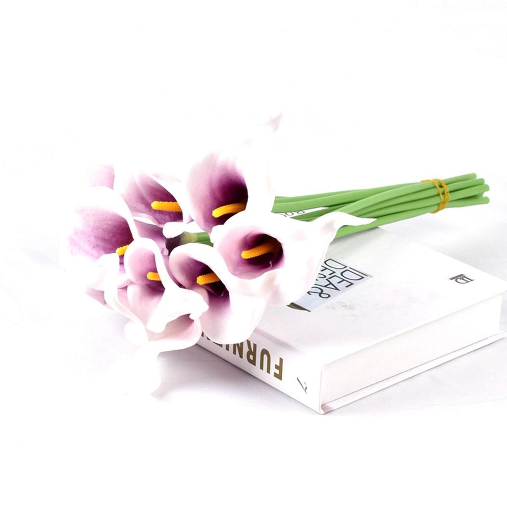 Дом Сад Элегантный Сделай Сам Свадебный Букет Реалистичный На Ощупь Искусственные Каллы Искусственные Цветы Шелковые Растения