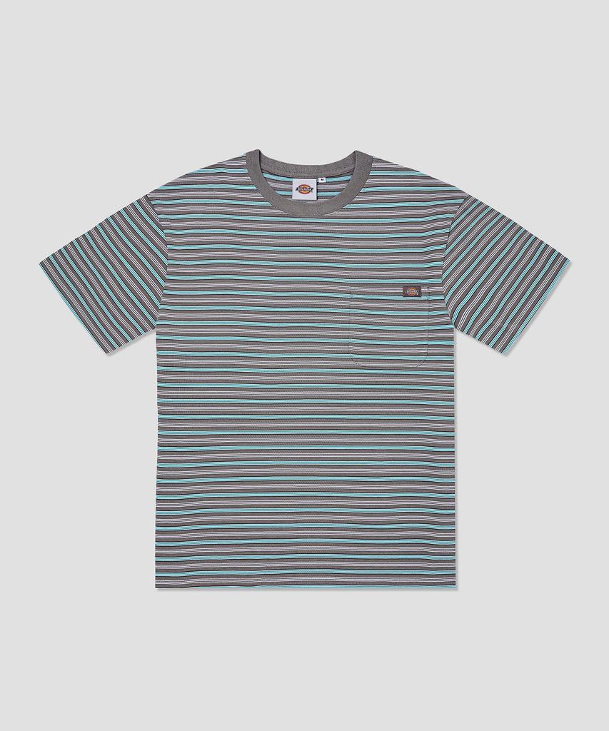 DICKIES Fine Stripe Pocket T-Shirt Gray