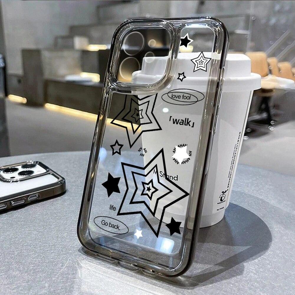 Корейский милый прозрачный чехол со звездой Y2k для iPhone 13 Pro Max, чехол для iPhone 11 12 14 Pro Max 7 8 14 Plus XR XS Max X, чехол