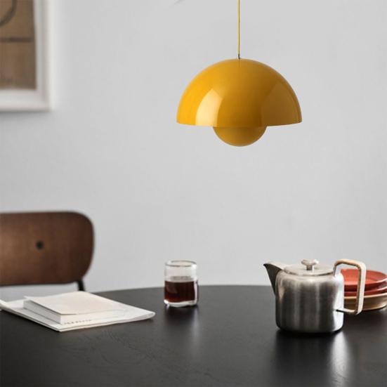 Simple Flower Shape Lampshade Small Chandelier Adjustable Wire Length Three Light Colors Modern Globe Kitchen Dining Room Ceiling Lamp