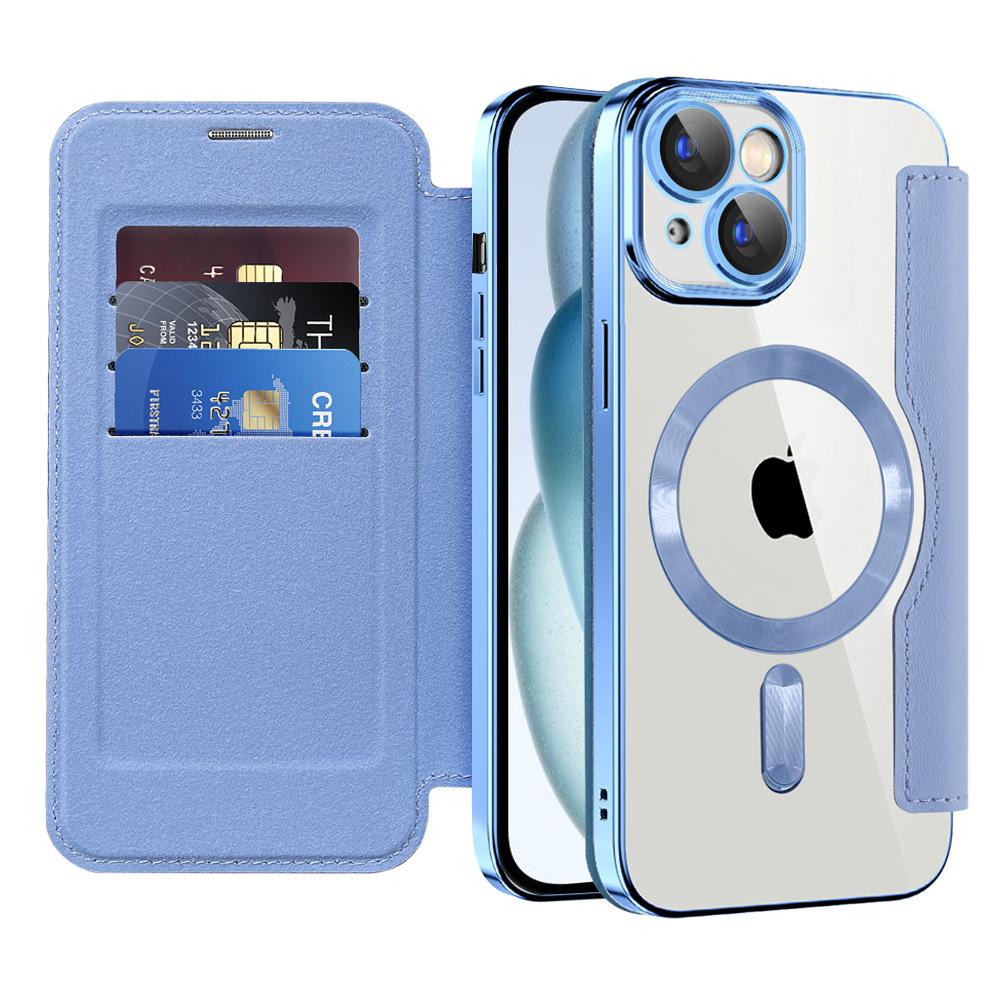 Чехол-книжка из кожи Golden Shield Business с магнитным покрытием, подходит для iPhone 16Plus, чехол для мобильного телефона Apple, противоугонная щетка 15ProMax