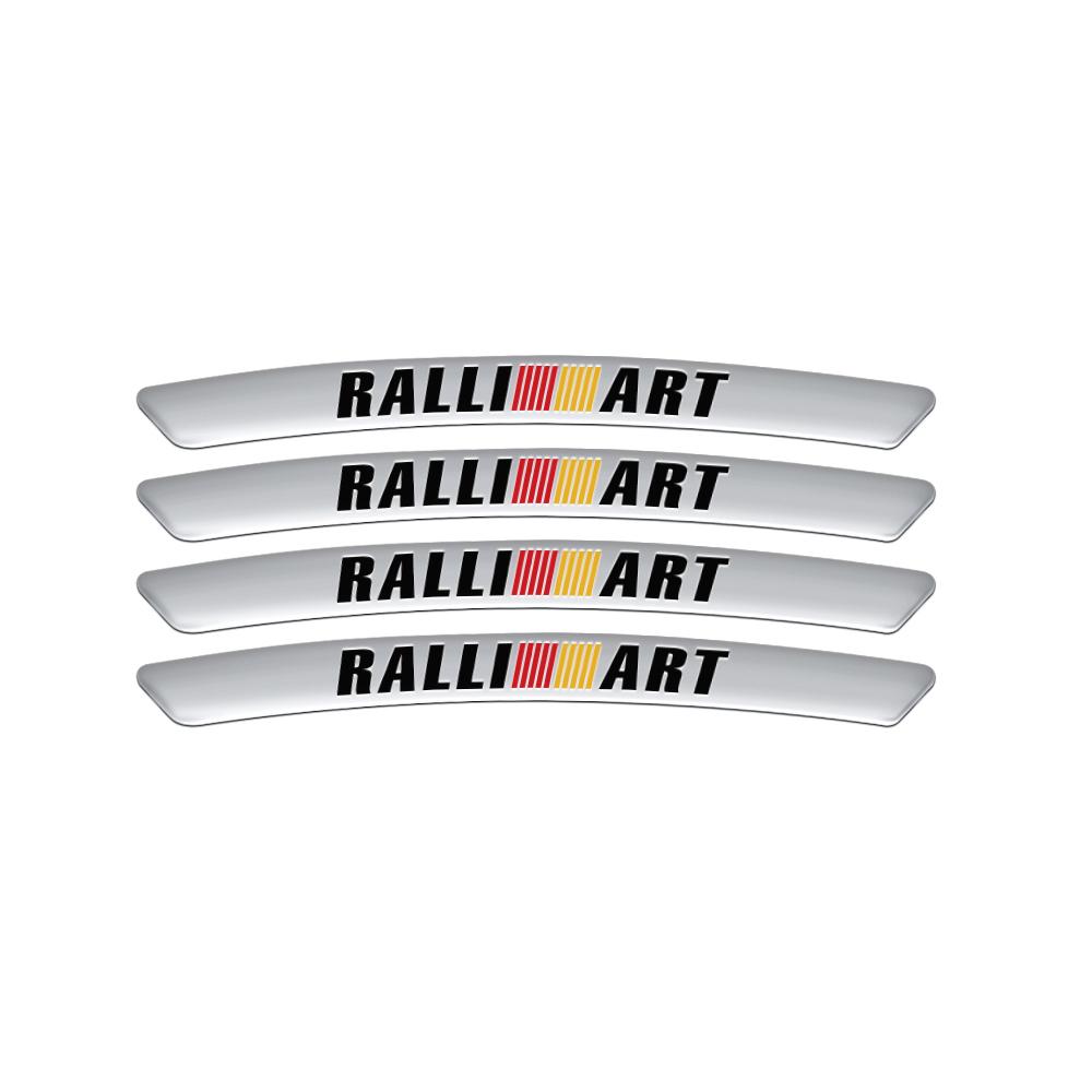 vdpc7 4Pcs Aluminum Car Wheels Rim Stickers Decor Accessories For Mitsubishi 9 Ralliart EX ASX L200 Colt Outlander Pajero Lancer Cross