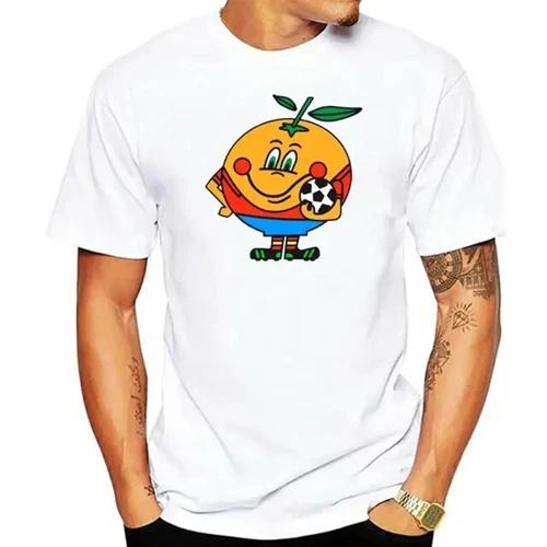 Мужская футболка Naranjito Высокое качество Круглый вырез Испания 82 Испанский талисман 1982 Футбольная футболка Топ Свободный и удобный Спорт
