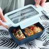 Portable 1100ML Plastic Food Storage Container, Bento Case, Leak - Proof, Microwave Heating, with Chopsticks and Spoons