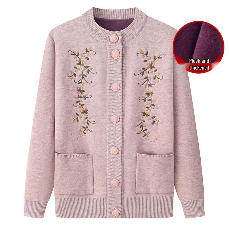 Women's Warm Knitted Cardigan Sweater for Middle-Aged & Elderly