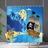 Занавеска для ванной Водонепроницаемая занавеска для душа Цифровая печать Анимация Без перфорации Туалетная перегородка Занавеска Ткань для душа