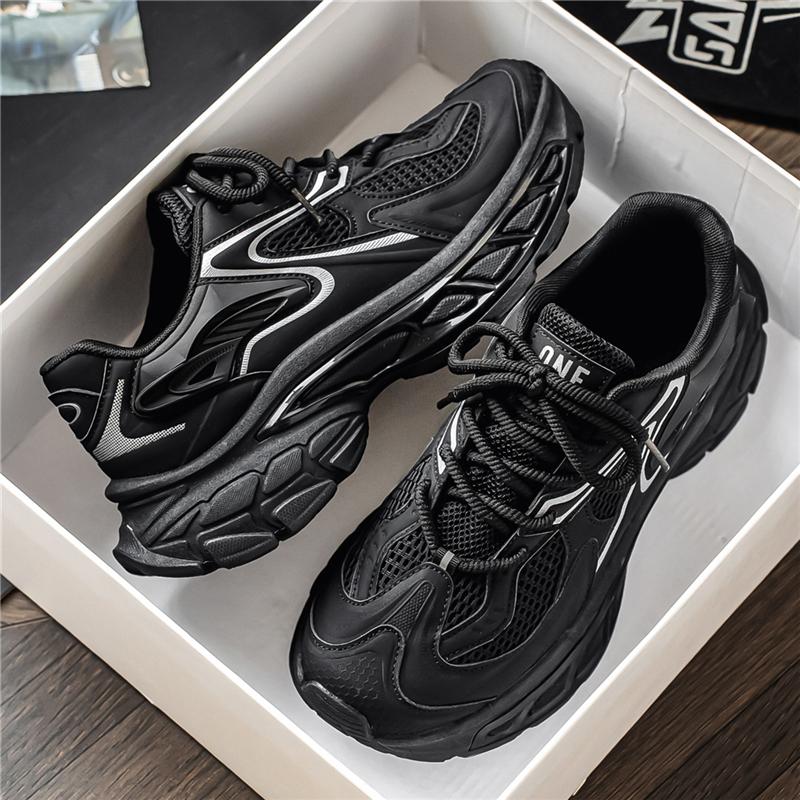 Chunky sneakers four seasons new mesh men's breathable lightweight soft sole comfort outdoor casual speed running sports shoes