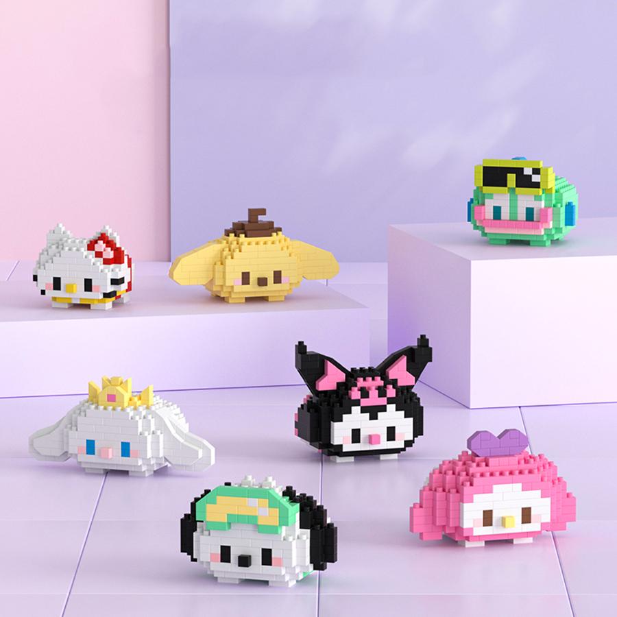 Мини строительные блоки Disney Sanrio, фигурки аниме, бриллиантовые кубики, Микки Маус, Минни Маус, Дональд Дак, Хелло Китти, DIY игрушки, подарки на фестиваль