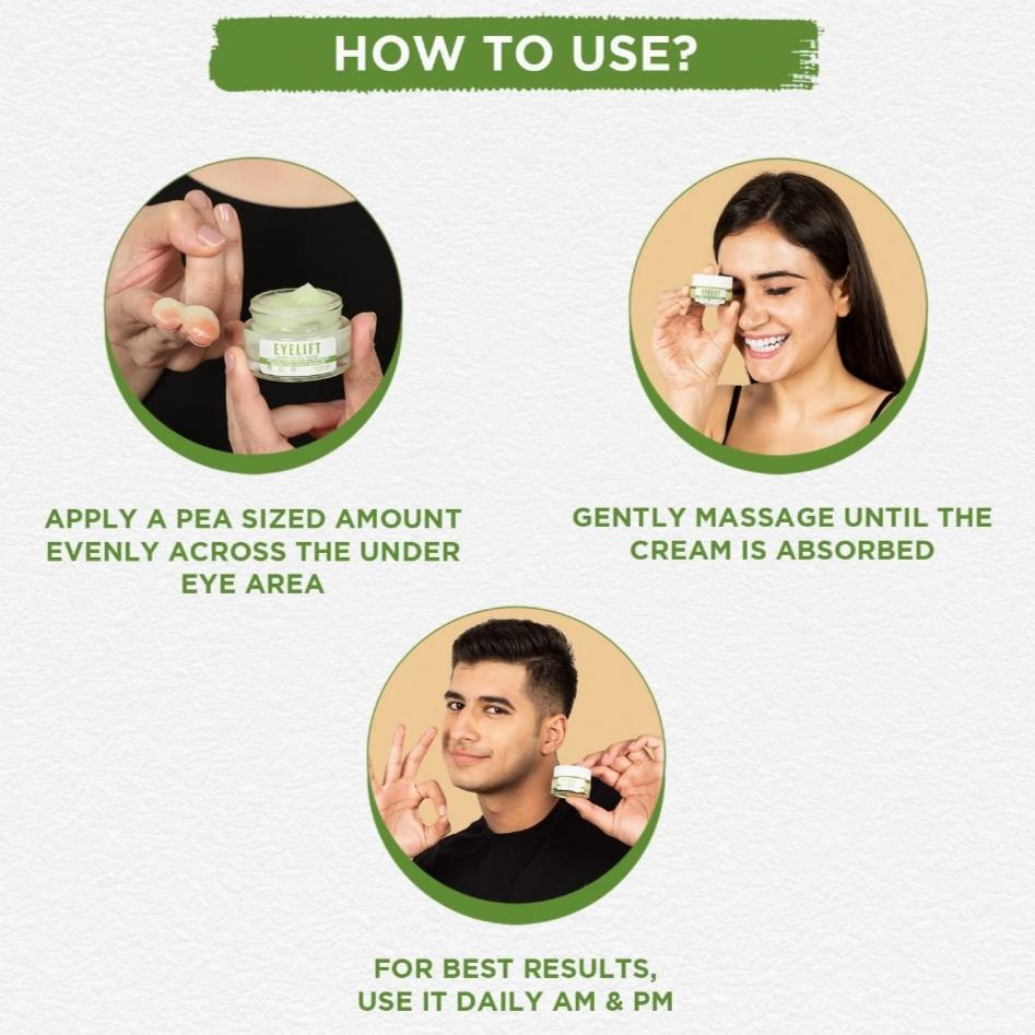 Organic EyeLift Увлажняющий натуральный крем-гель для кожи вокруг глаз от темных кругов, отеков под глазами, морщин и удаления тонких линий для женщин и мужчин, 20 г