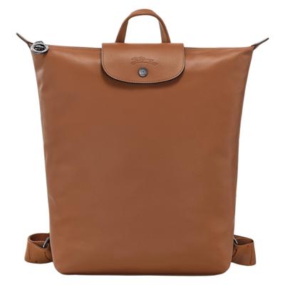 Le Pliage Xtra Текстурированный Логотип Регулируемый Широкий Плечевой Ремень Кожаный Рюкзак Унисекс Рюкзак Коньяк 10287987504
